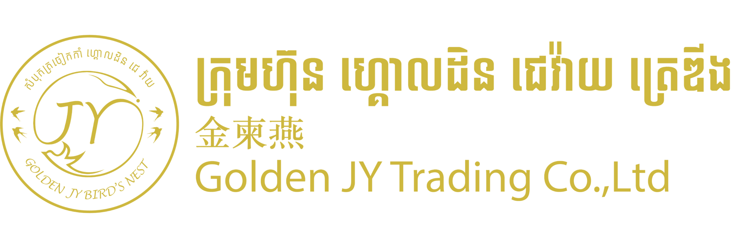 Golden JY Trading Company Logo representing premium bird's nest products and health drinks